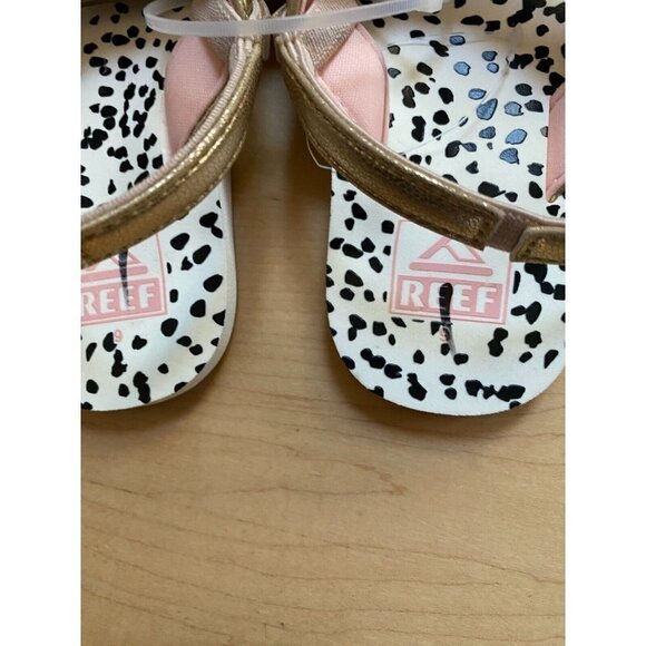 Reef BNWT girls flip flops slingback NEW gold - Picture 2 of 4